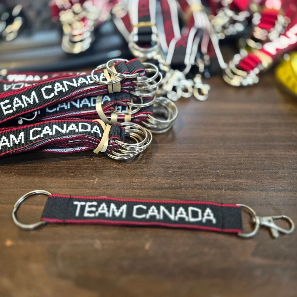 Team Canada Keychain Embroidered Double Sided Keyring Fob